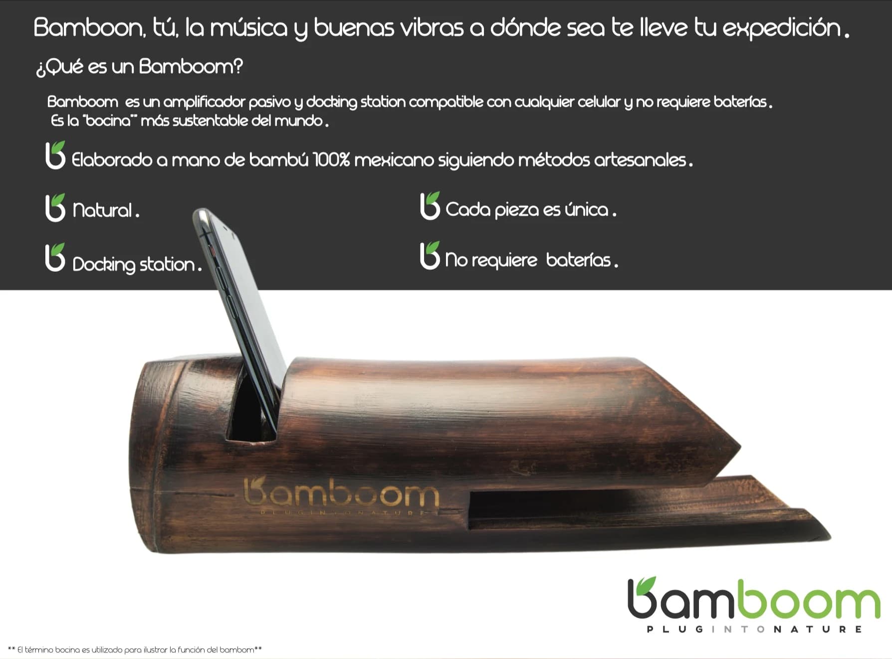 Bamboom passive bamboo acoustic amplifier and docking product