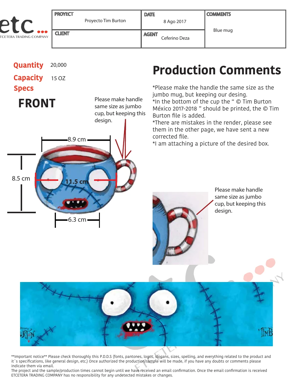 Technical development of a Tim Burton sculptural mug